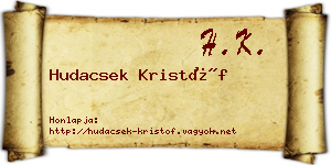 Hudacsek Kristóf névjegykártya