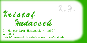 kristof hudacsek business card